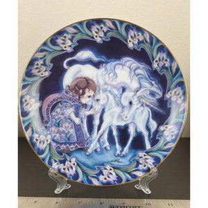 3 Reco "Guardians of the Kingdom" Series Unicorn Collector Plates 1990
